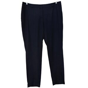Akris Punto Trousers Dress Pants Womens 12 Black Wool Blend Office Workwear
